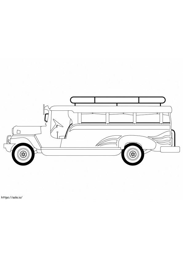 Easy Jeepney coloring page