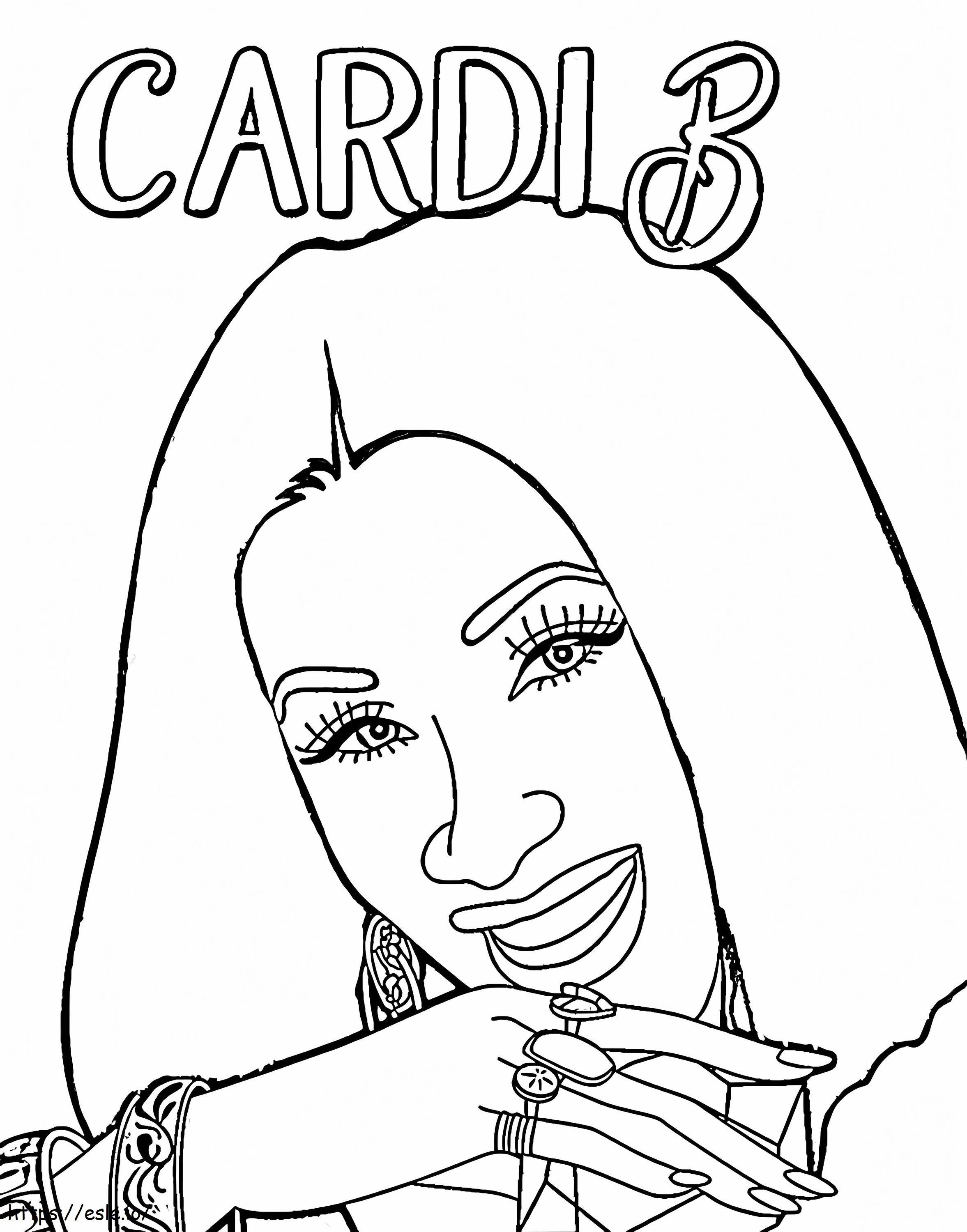 Cardi B Smiling coloring page
