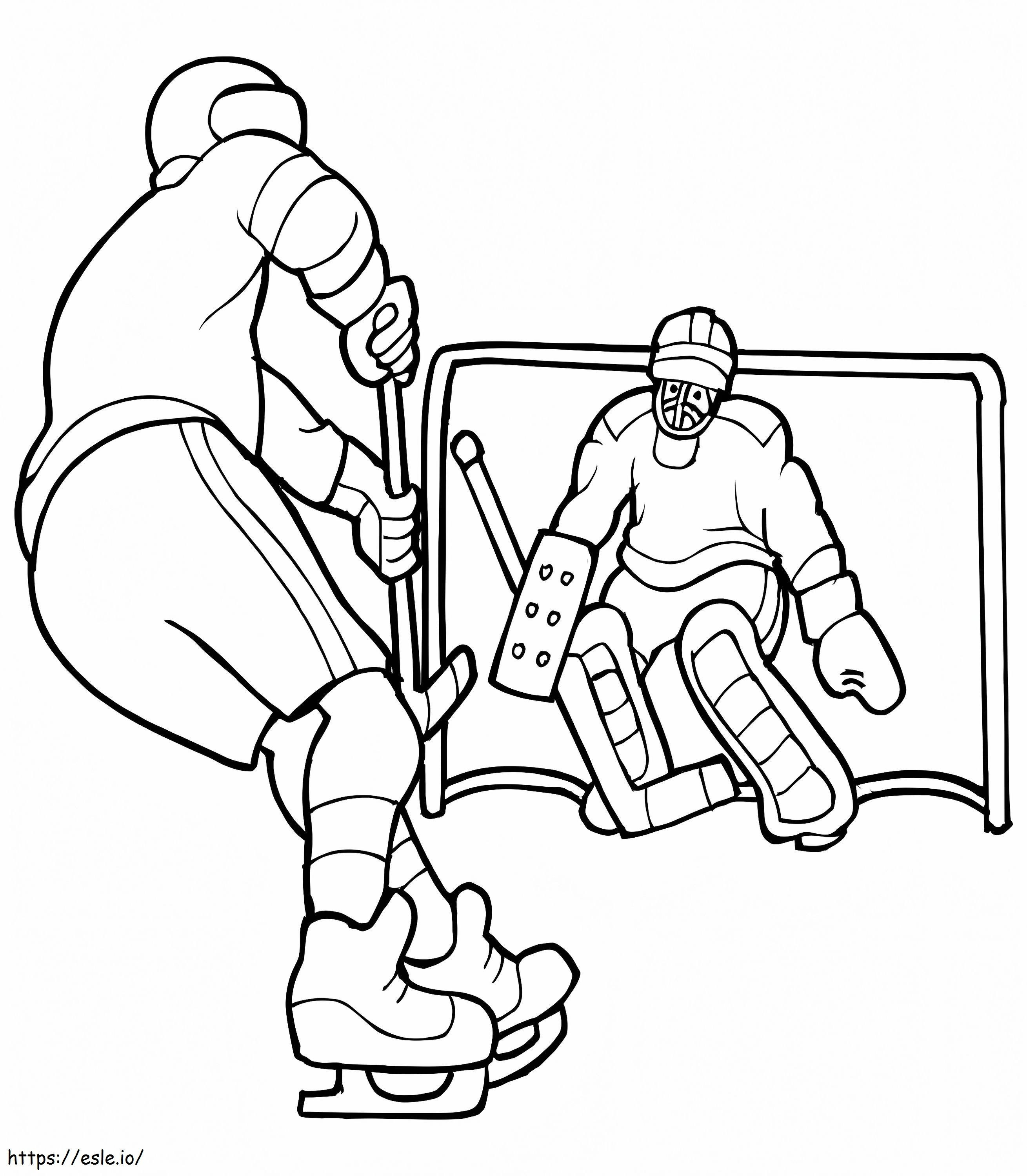 Coloriage Joueur de hockey sur glace à imprimer dessin