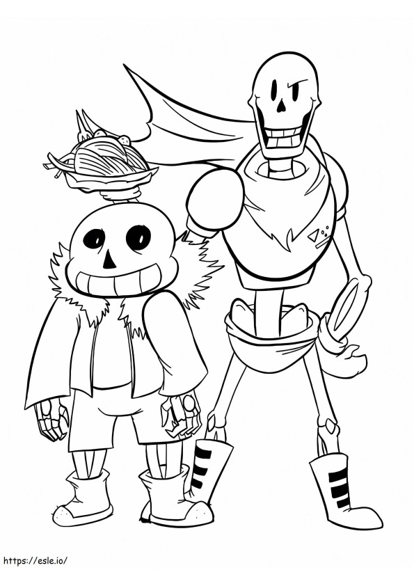 Funny Papyrus And Sans coloring page