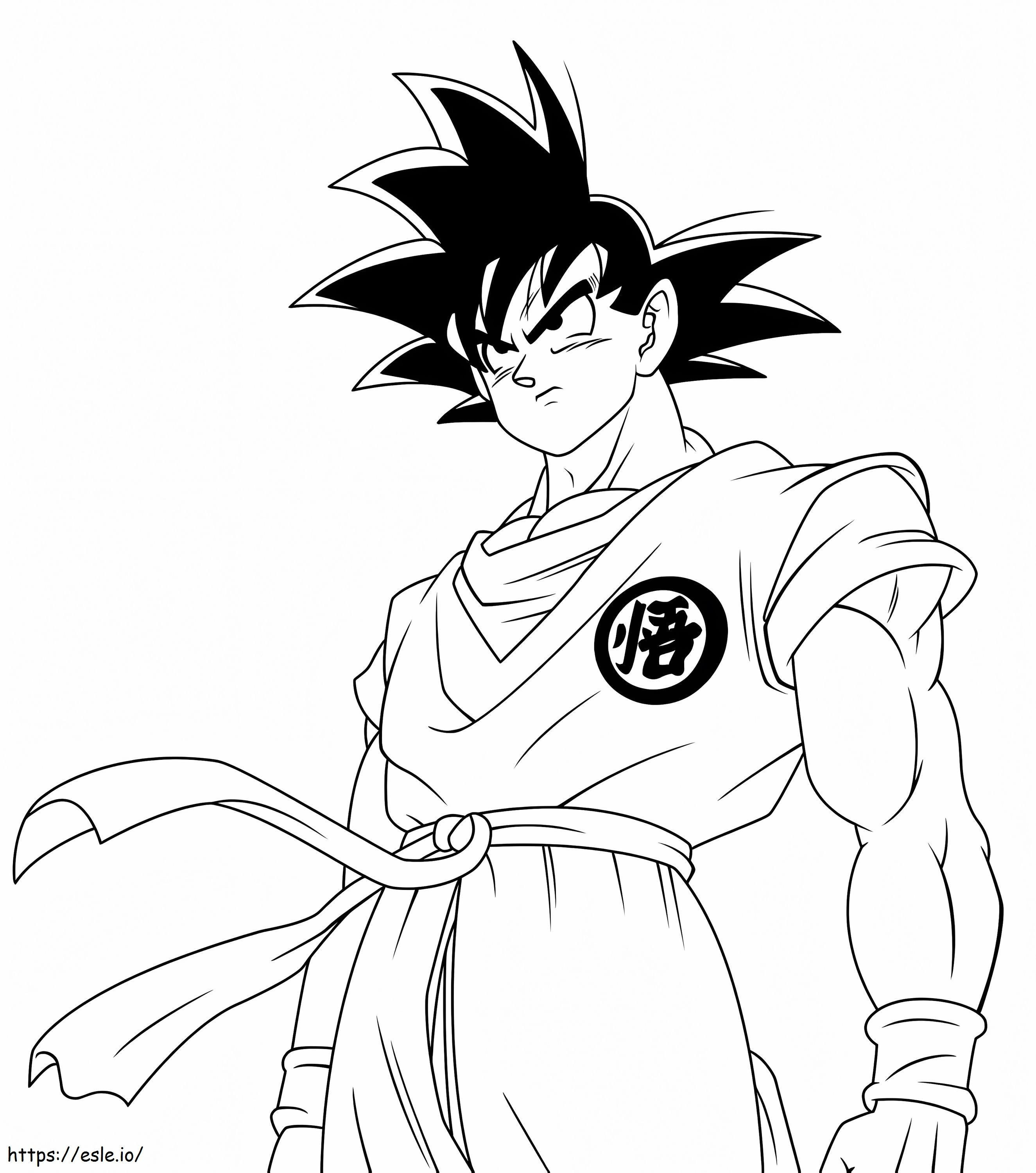 Son Goku Is Serious coloring page