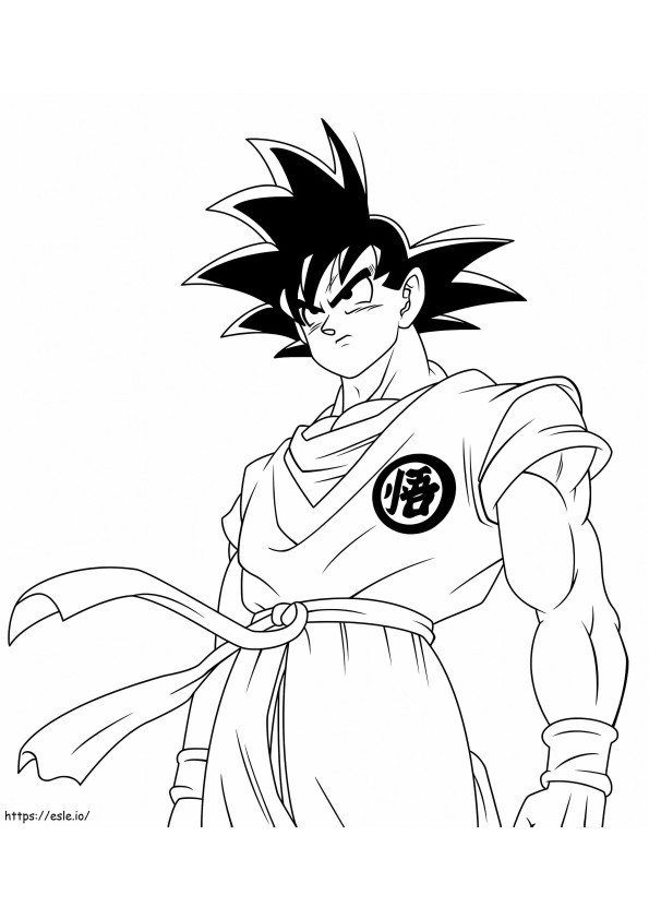 Coloriage Son Goku est sérieux à imprimer dessin