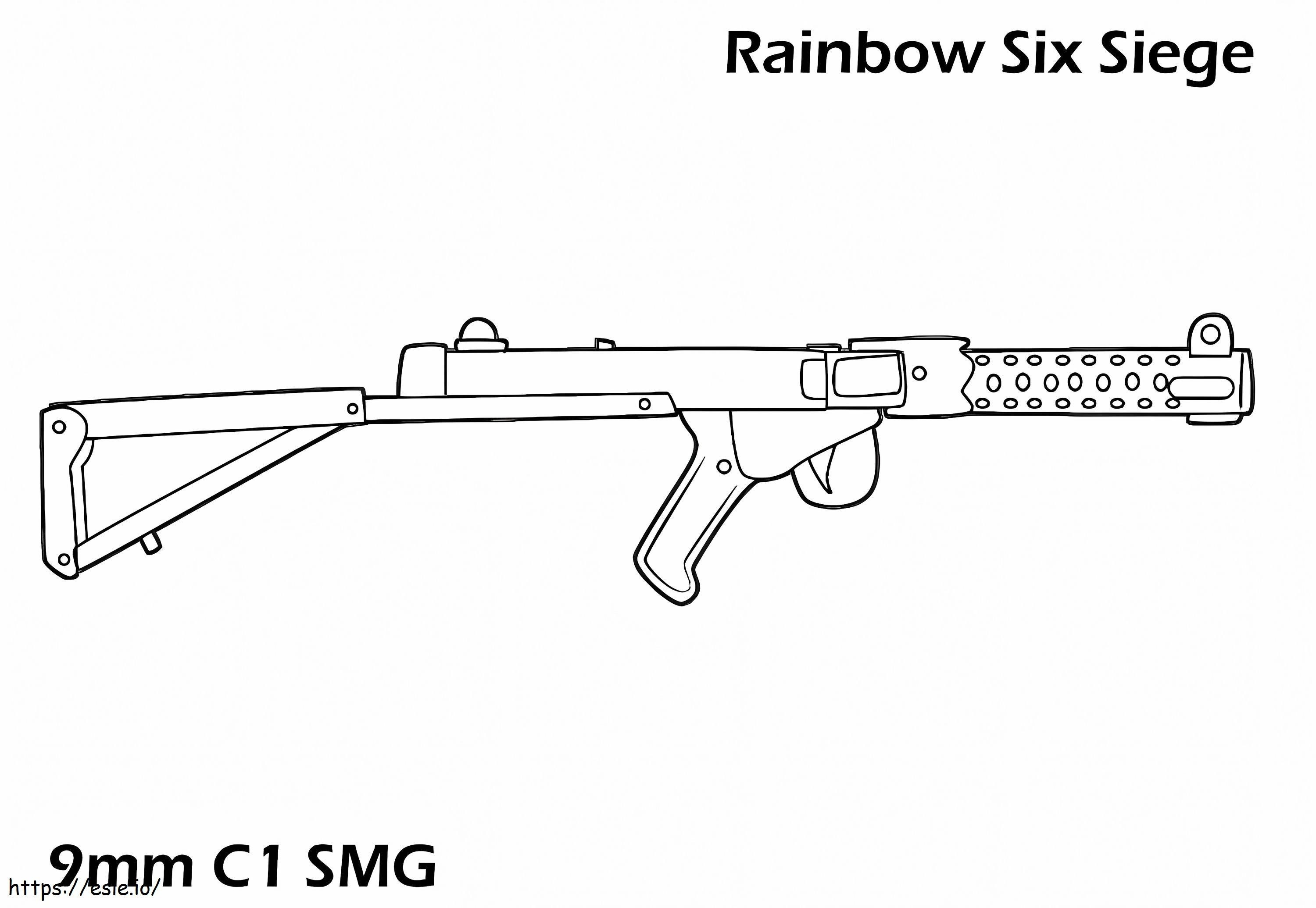 C1 SMG Rainbow Six Siege kleurplaat kleurplaat