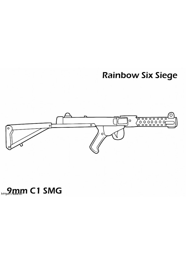 C1 subfusil Rainbow Six Siege para colorear