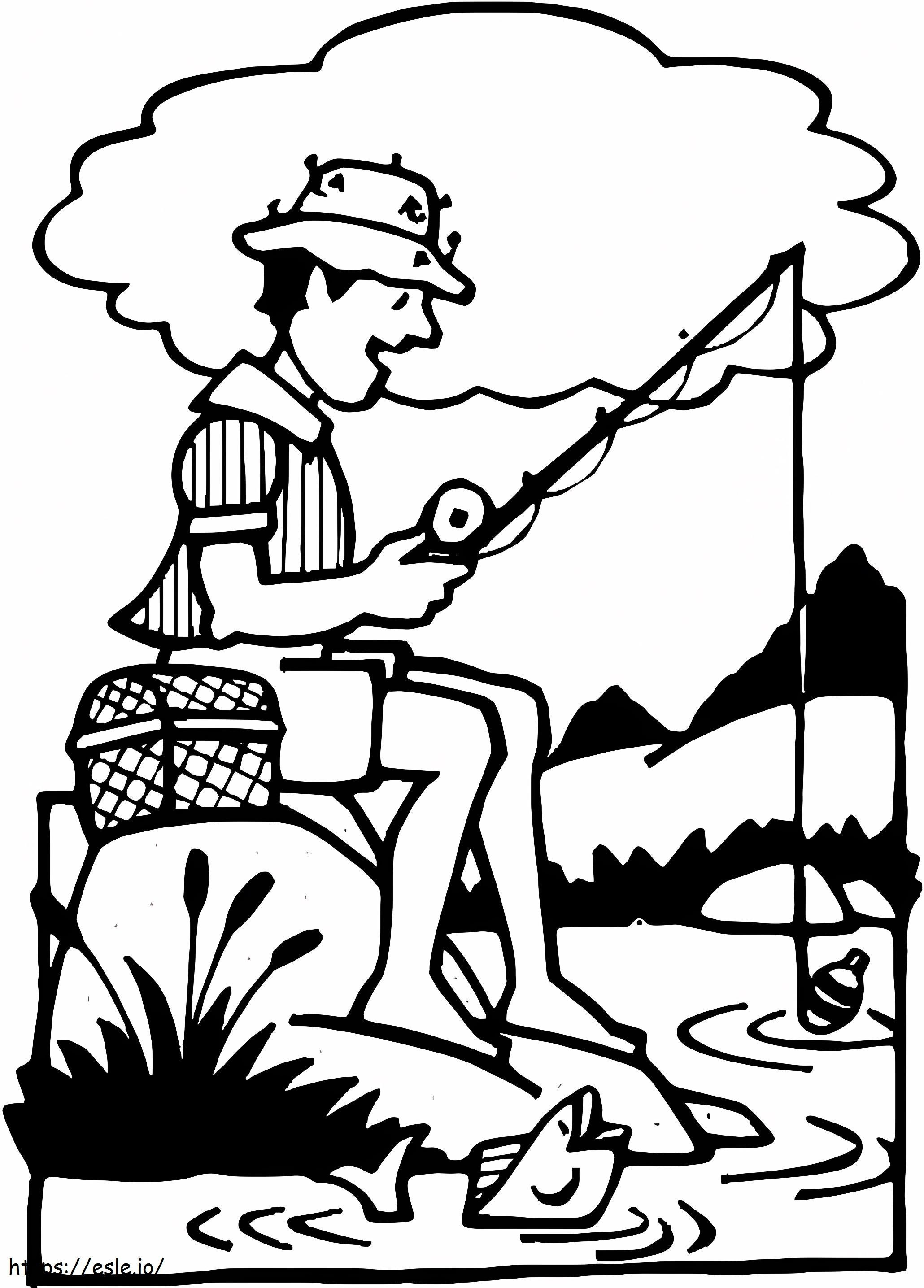 Fishing Landscape coloring page