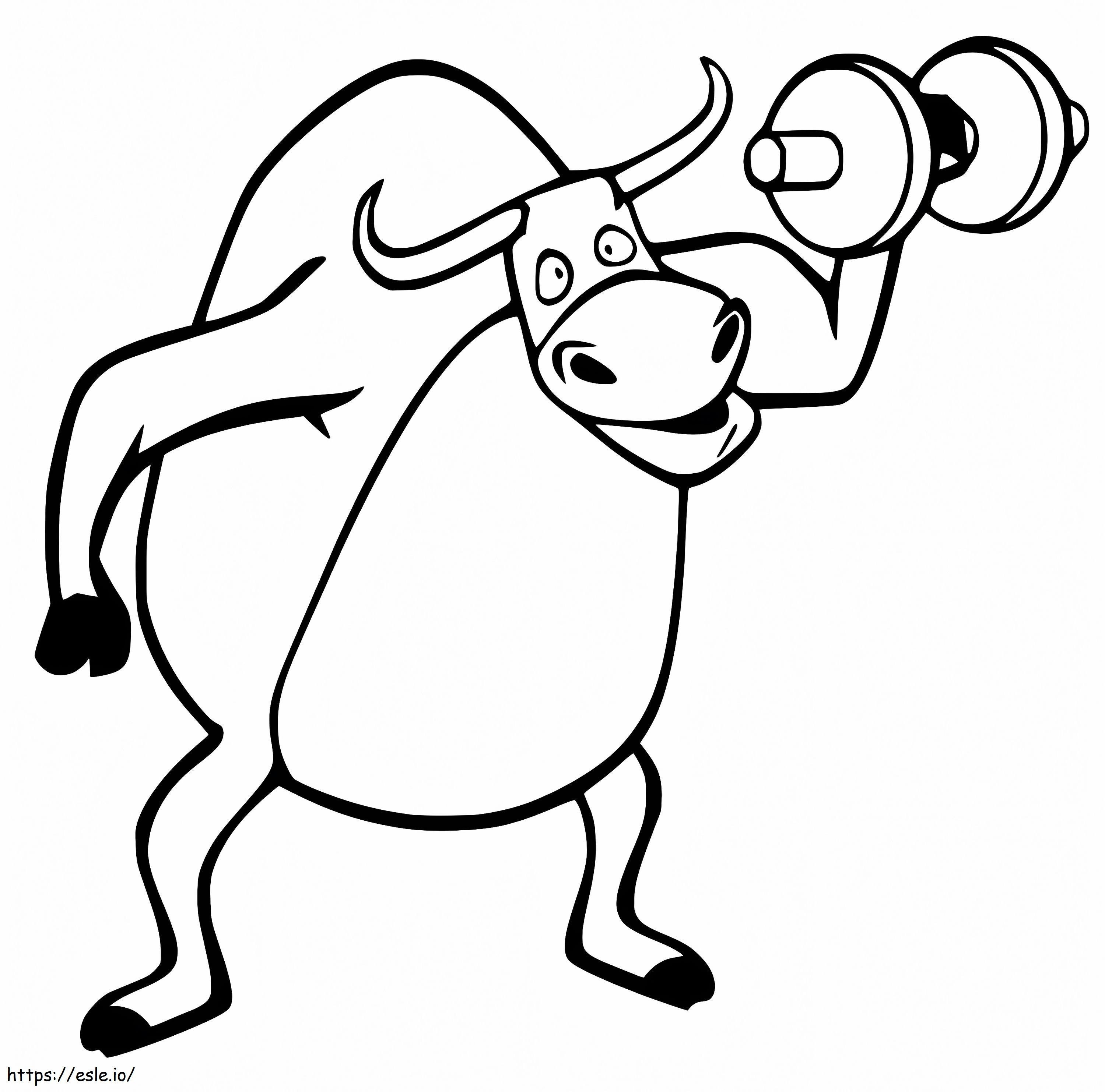 Weightlifting Bull coloring page
