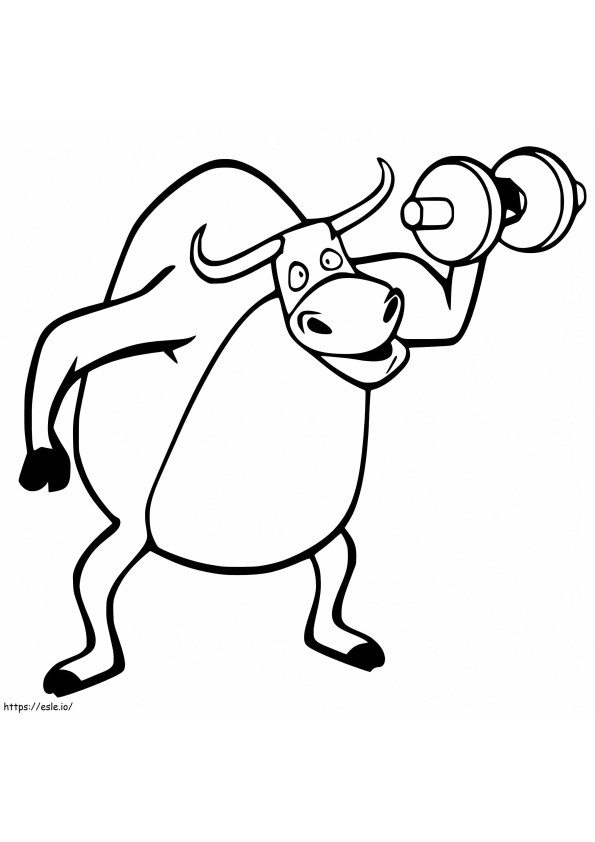 Weightlifting Bull coloring page