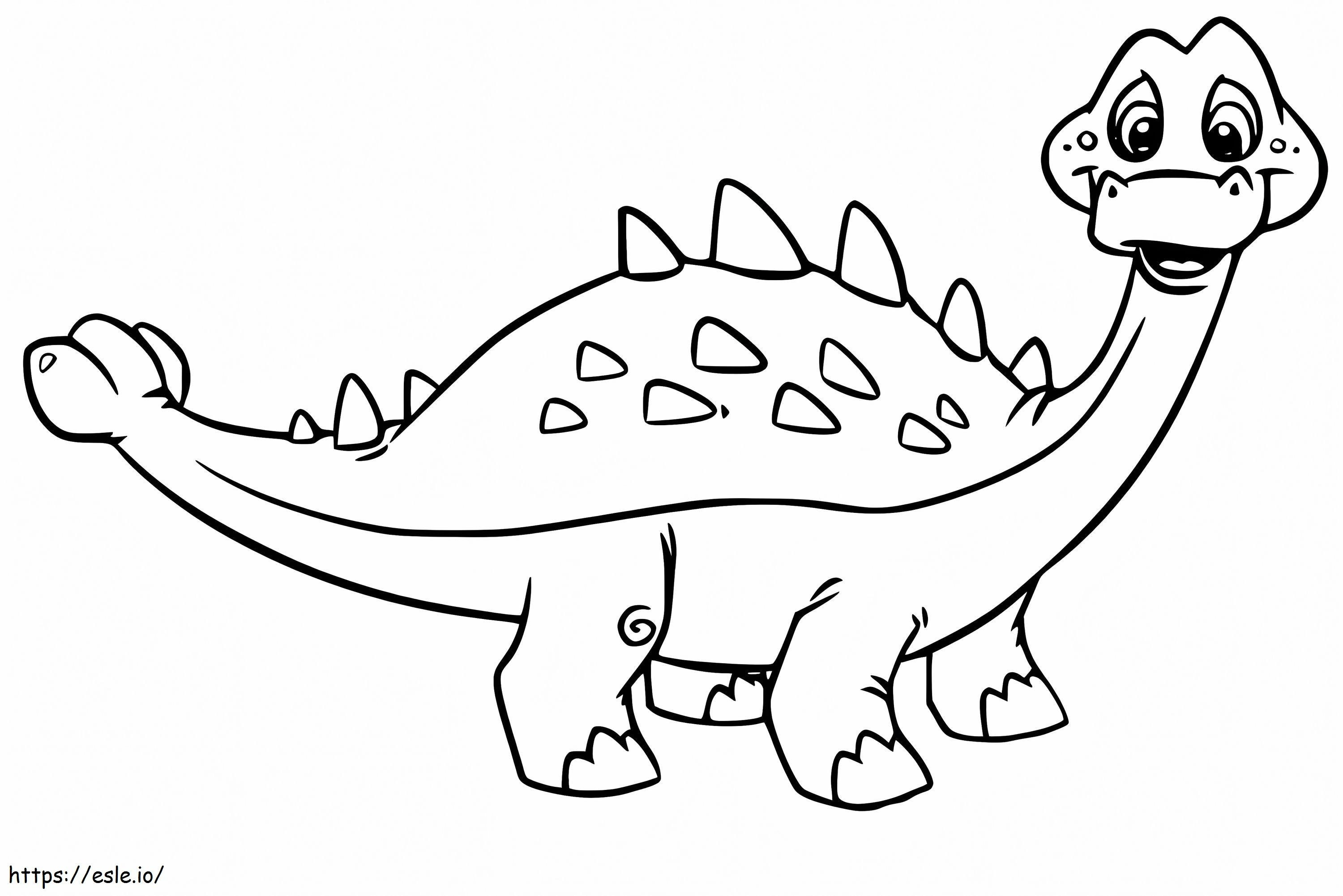 Coloriage Ankylosaure de dessin animé à imprimer dessin