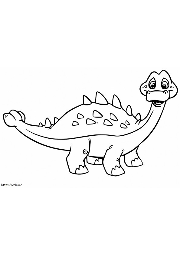 Coloriage Ankylosaure de dessin animé à imprimer dessin