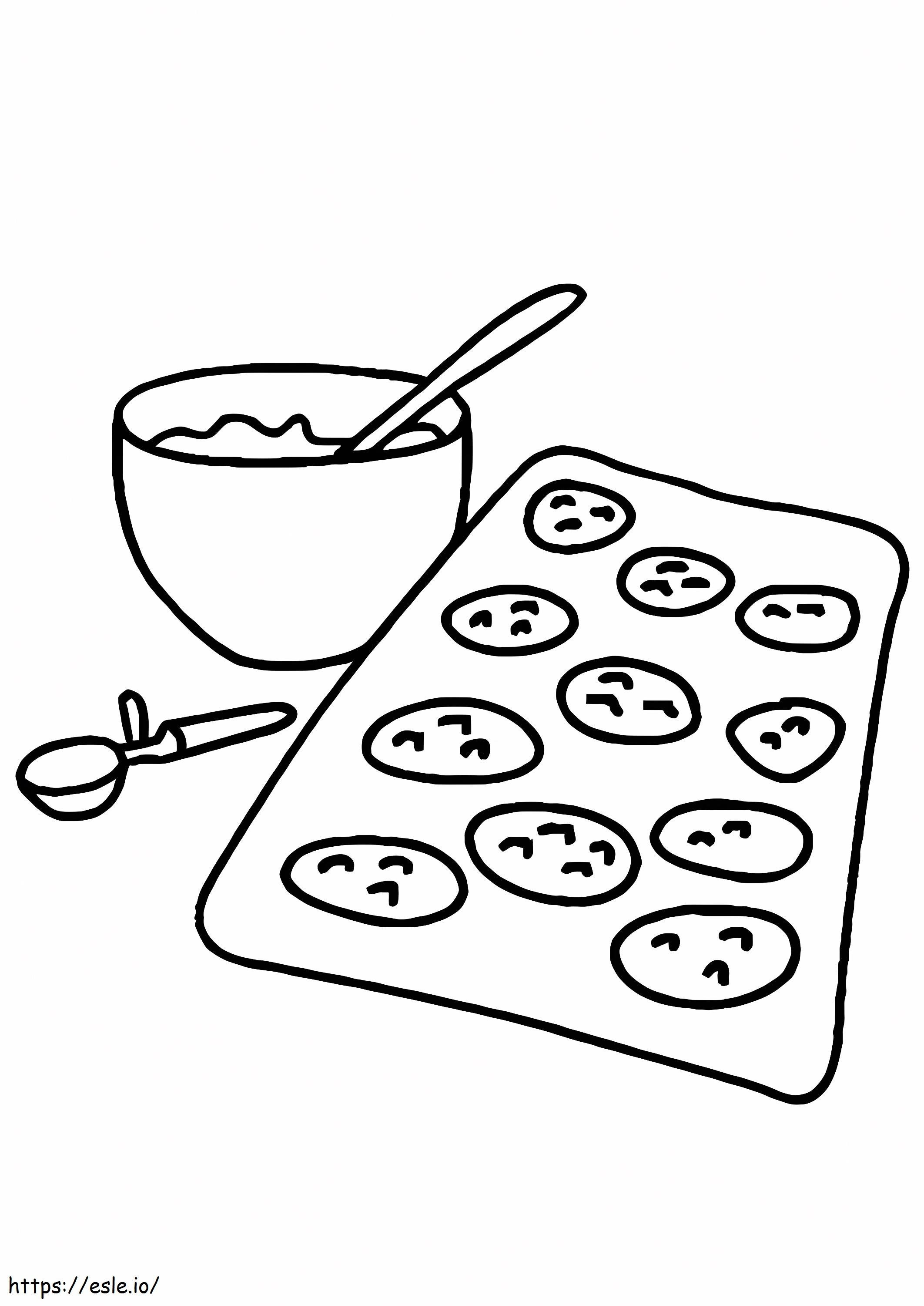 Cozinhando biscoitos para colorir