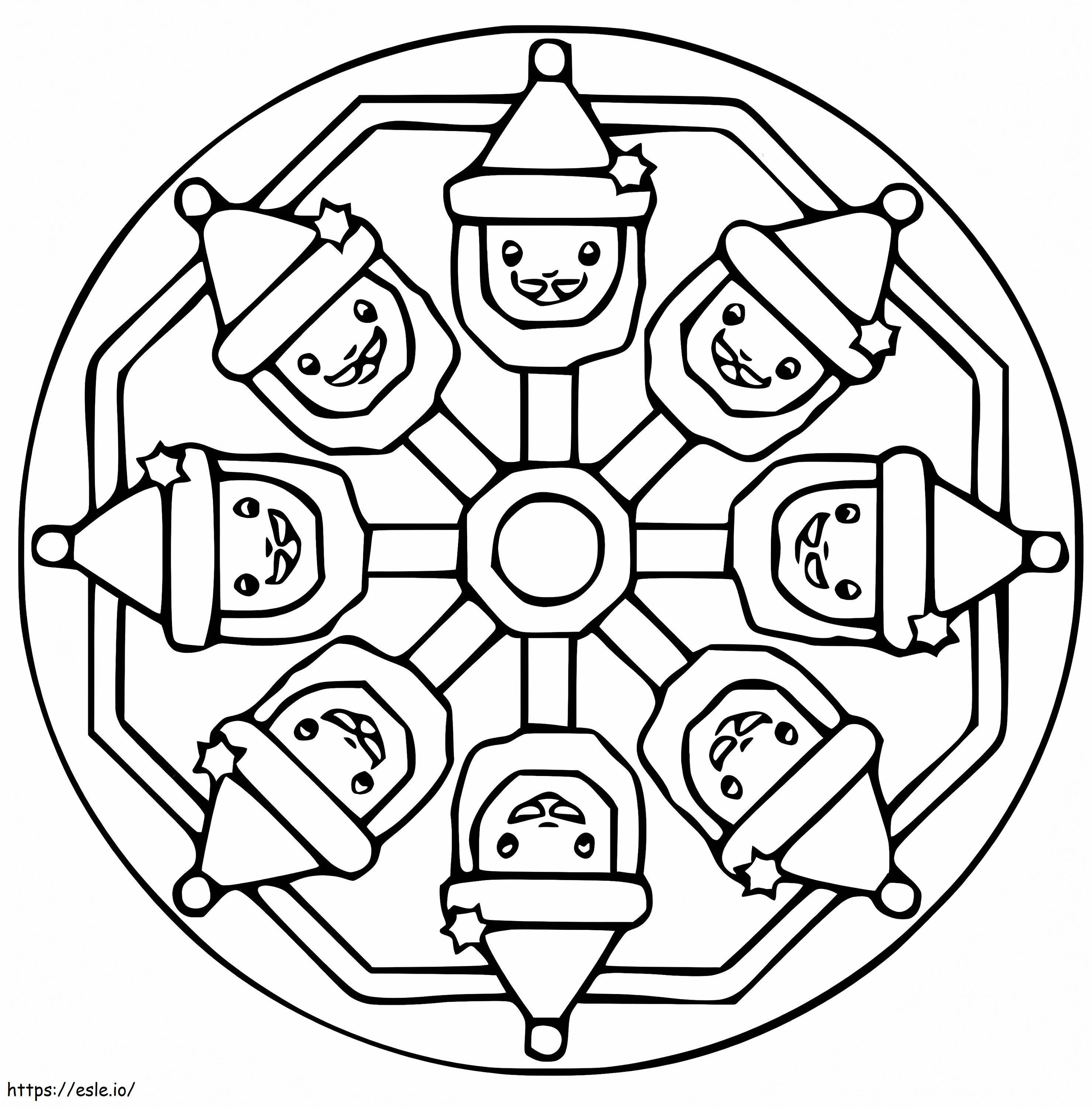 Coloriage Mandala de Noël 13 à imprimer dessin