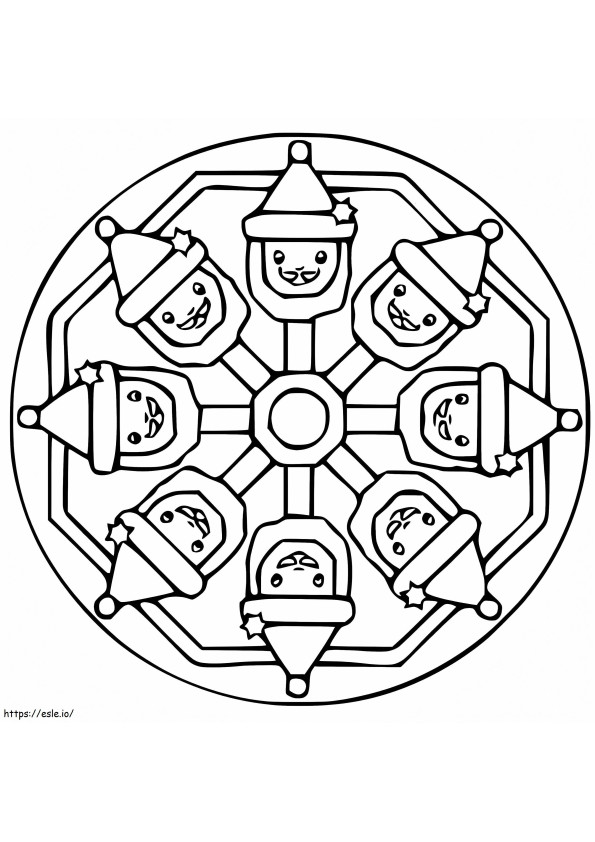 Coloriage Mandala de Noël 13 à imprimer dessin
