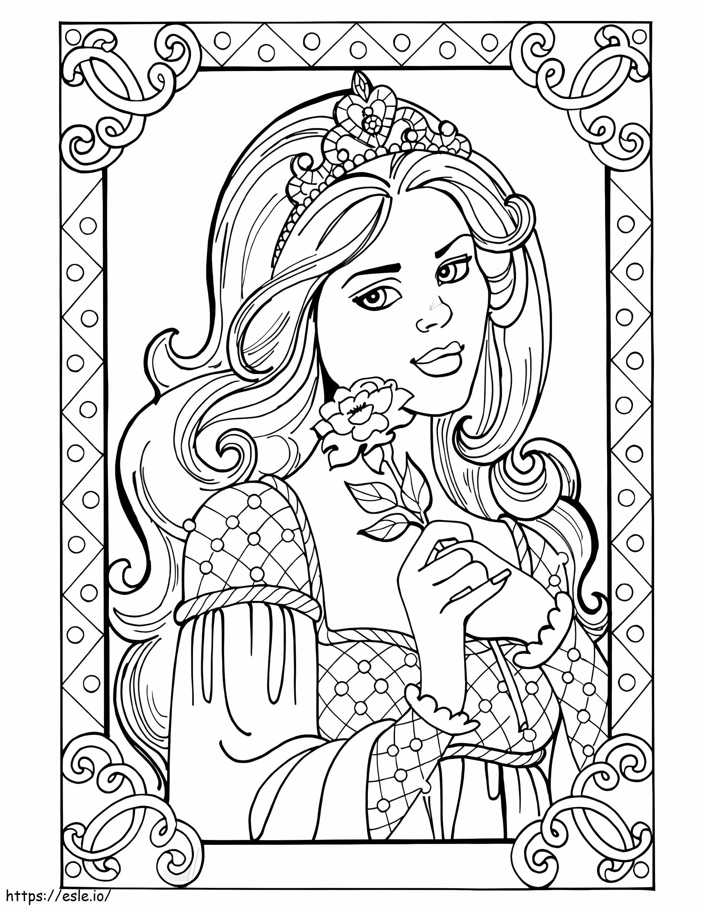 Coloriage Princesse Leonora Belle à imprimer dessin