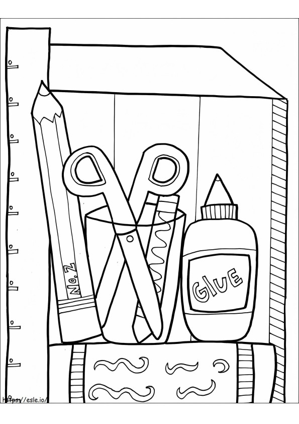 Learning Tools At School coloring page