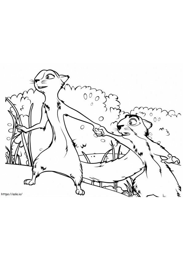 Andie And Surly From The Nut Job coloring page