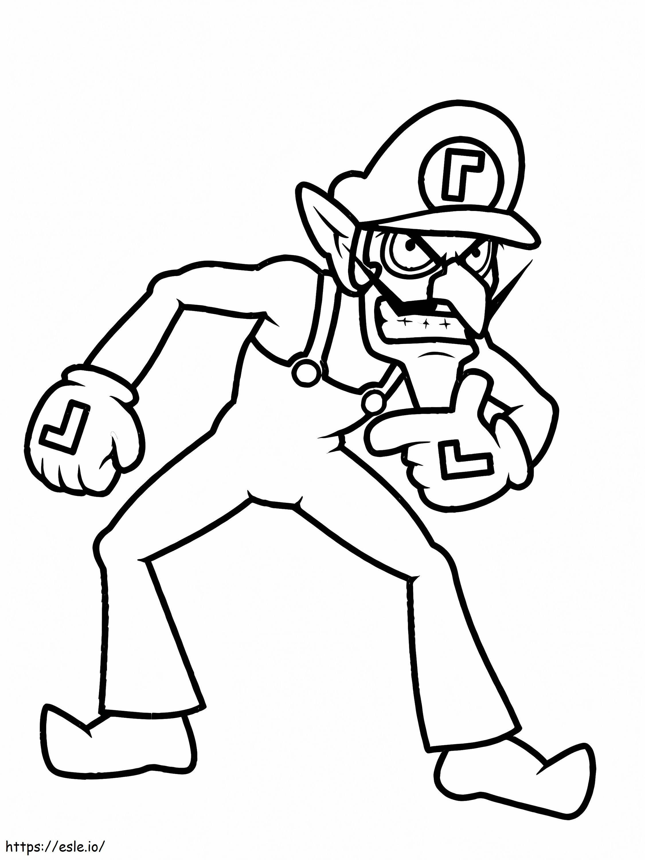 Coloriage Waluigi de Mario à imprimer dessin