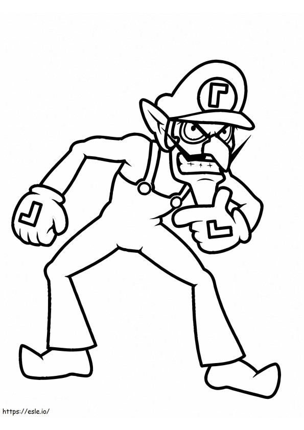 Waluigi From Mario coloring page
