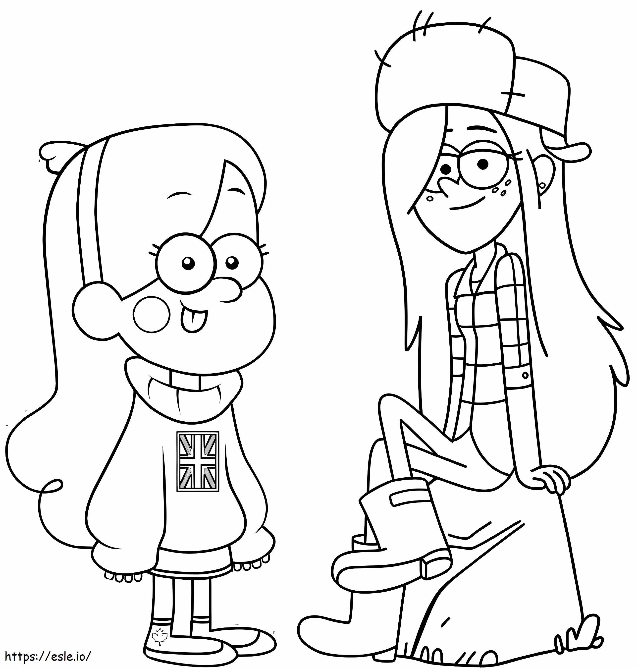 Mabel e Wendy para colorir
