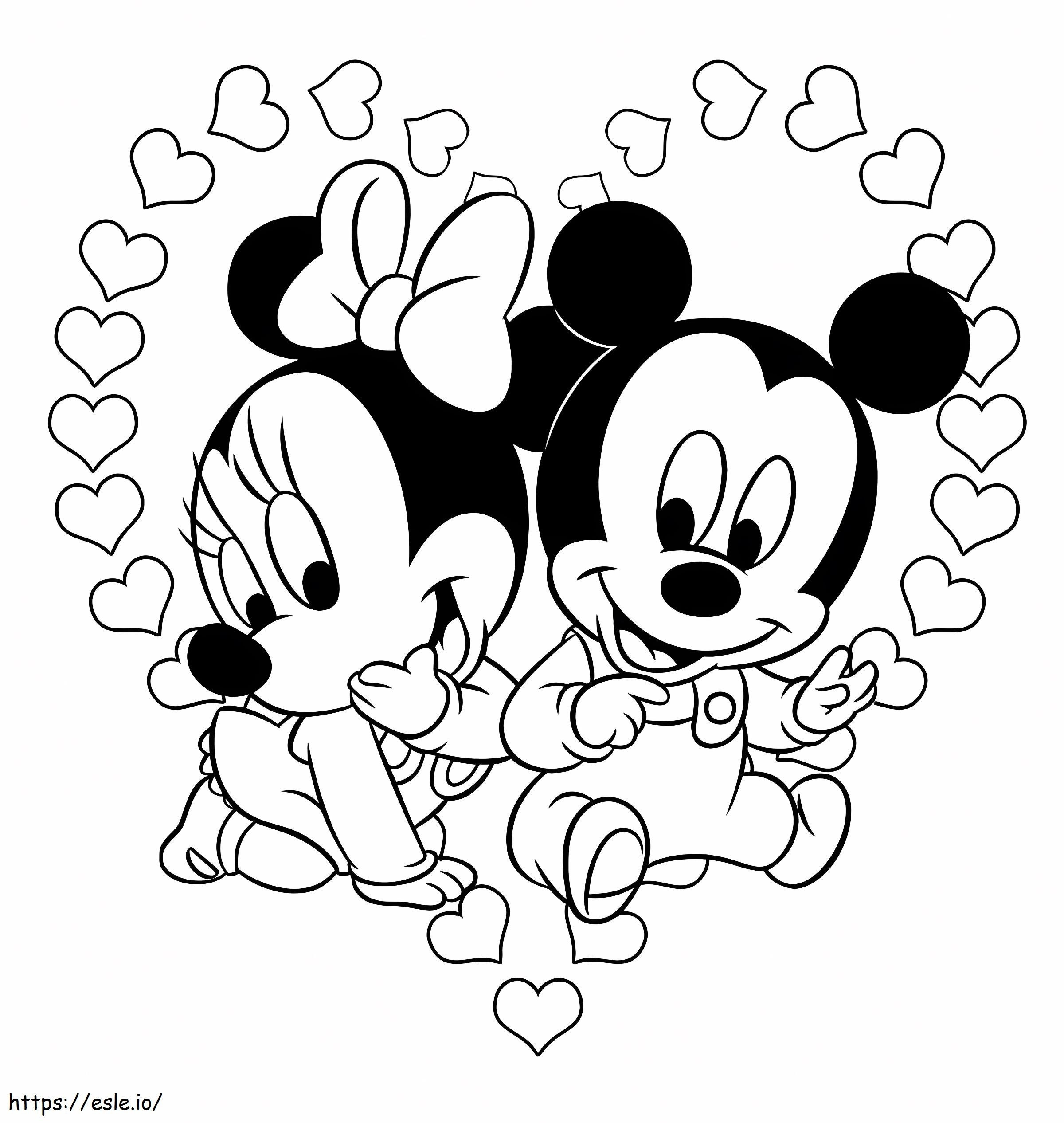 Cute Disney Valentine coloring page