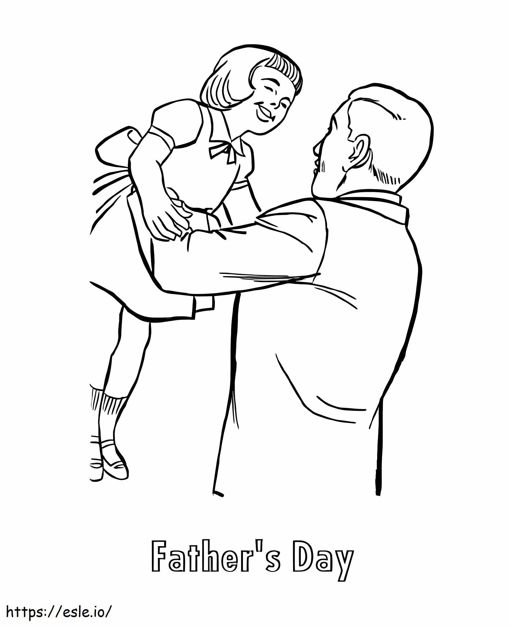 Ayah Menggendong Putrinya Gambar Mewarnai