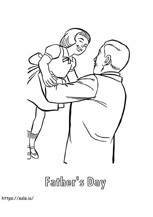 Father Holding Daughter coloring page