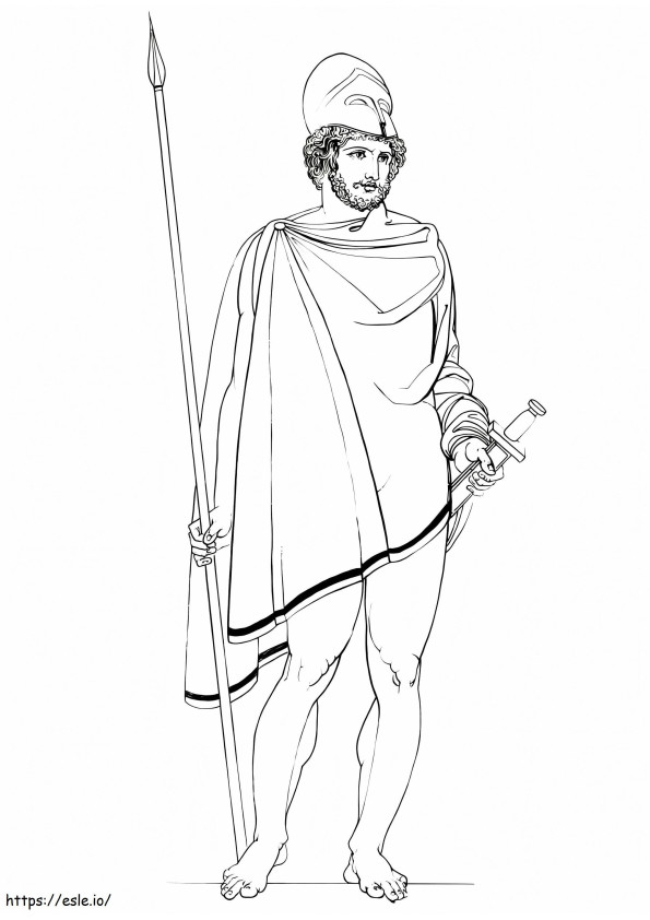 Greek Warrior From Ancient Greece coloring page