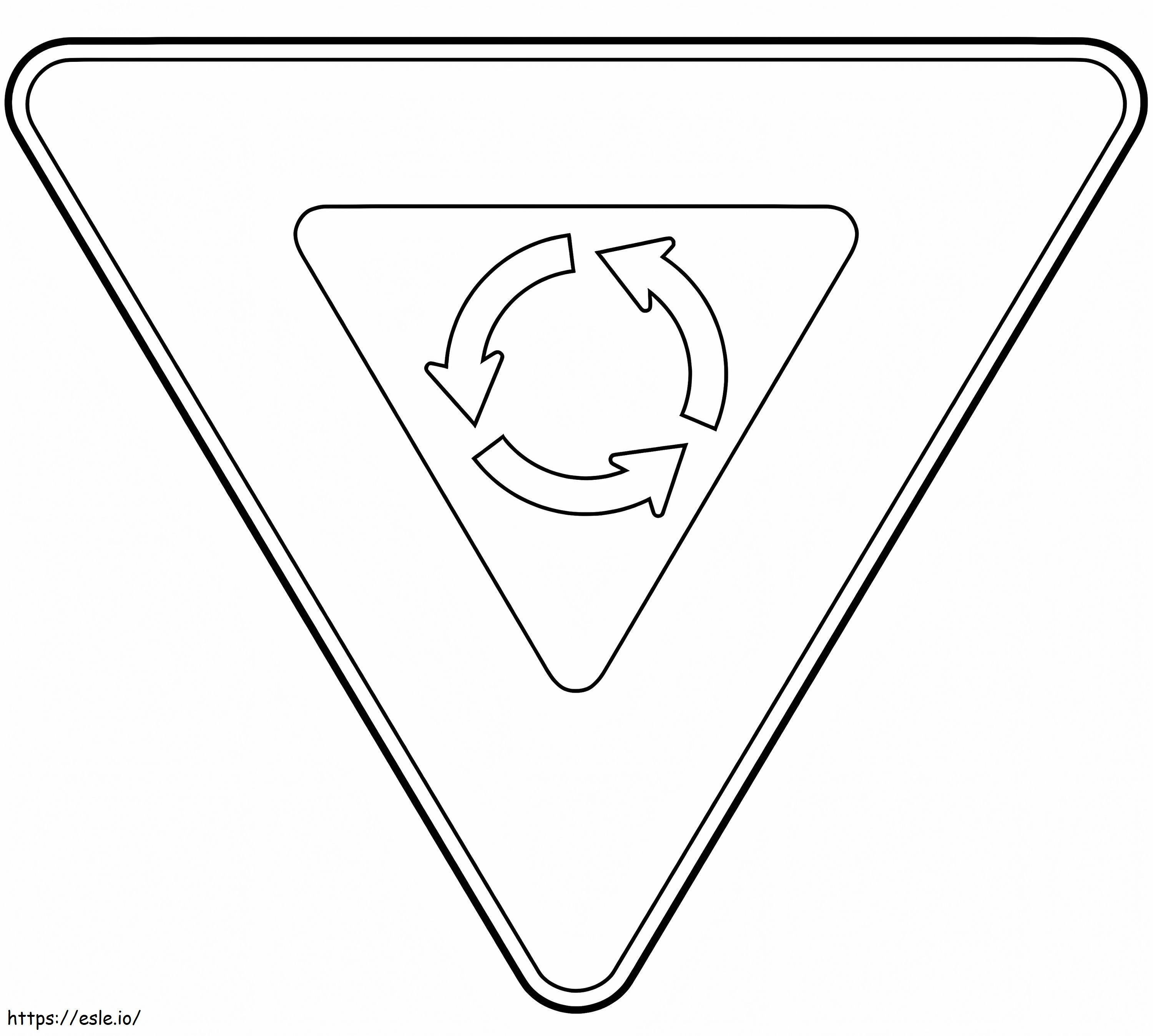 Road Safety Give Way Sign coloring page
