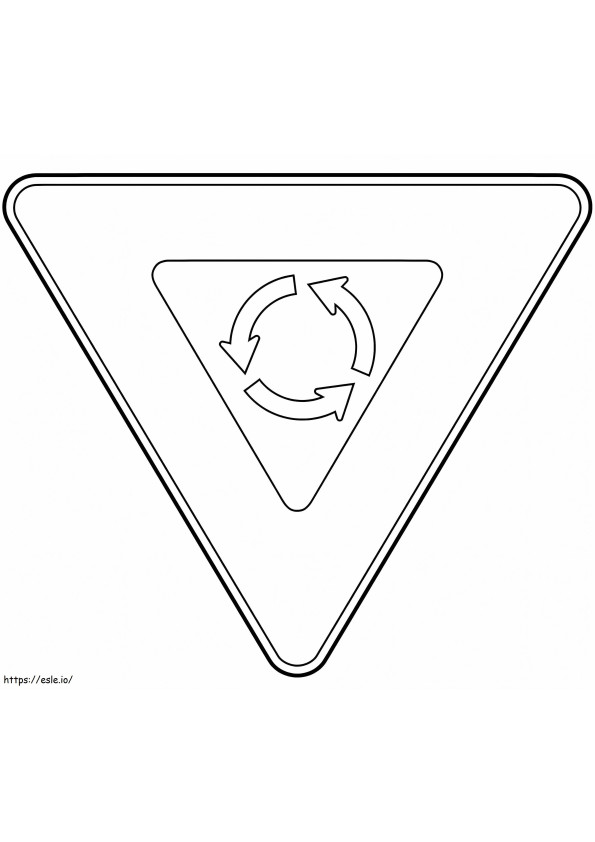Coloriage Panneau de sécurité routière Céder le passage à imprimer dessin