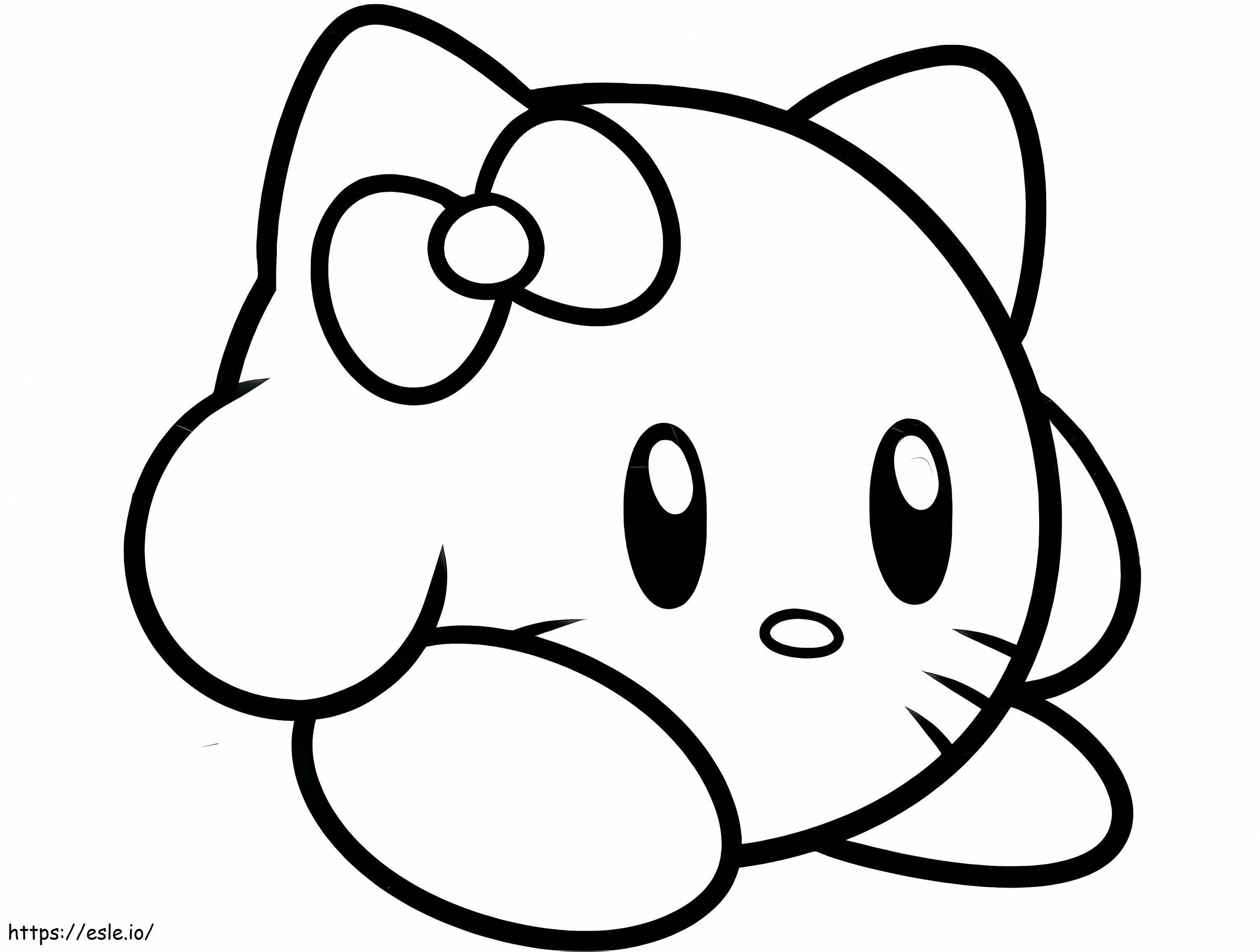 Kirby Hello Kitty värityskuva