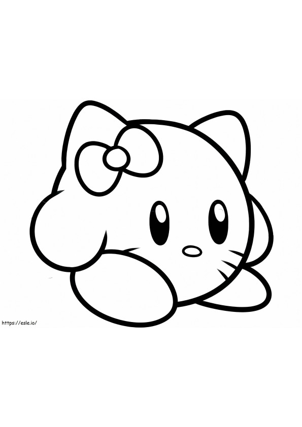Kirby Hello Kitty kleurplaat