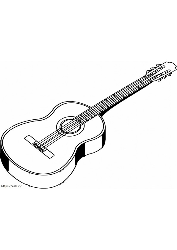 Coloriage Guitare classique à imprimer dessin
