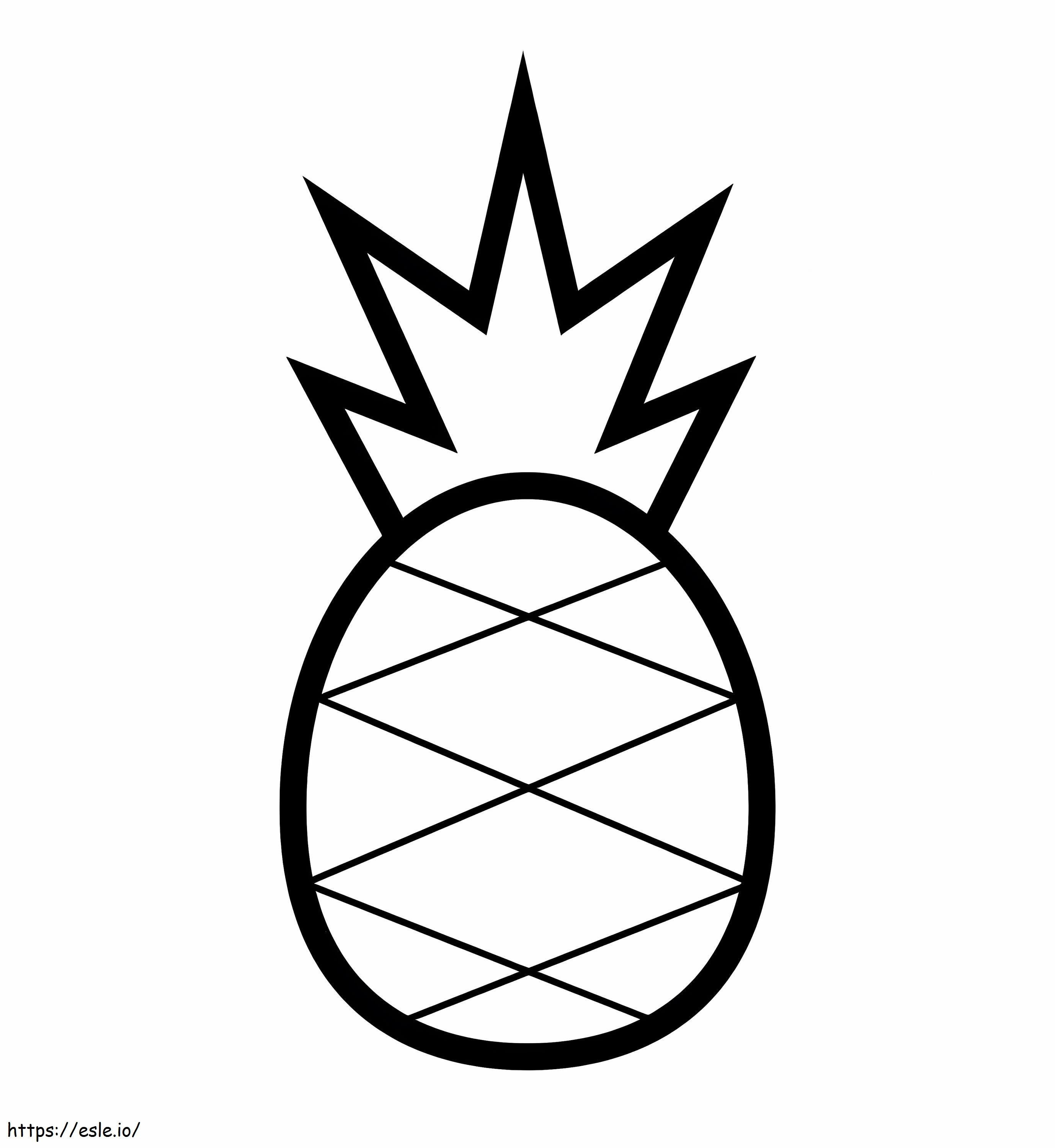 Einfache Ananas ausmalbilder
