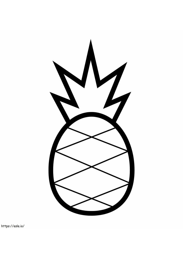 Easy Pineapple coloring page