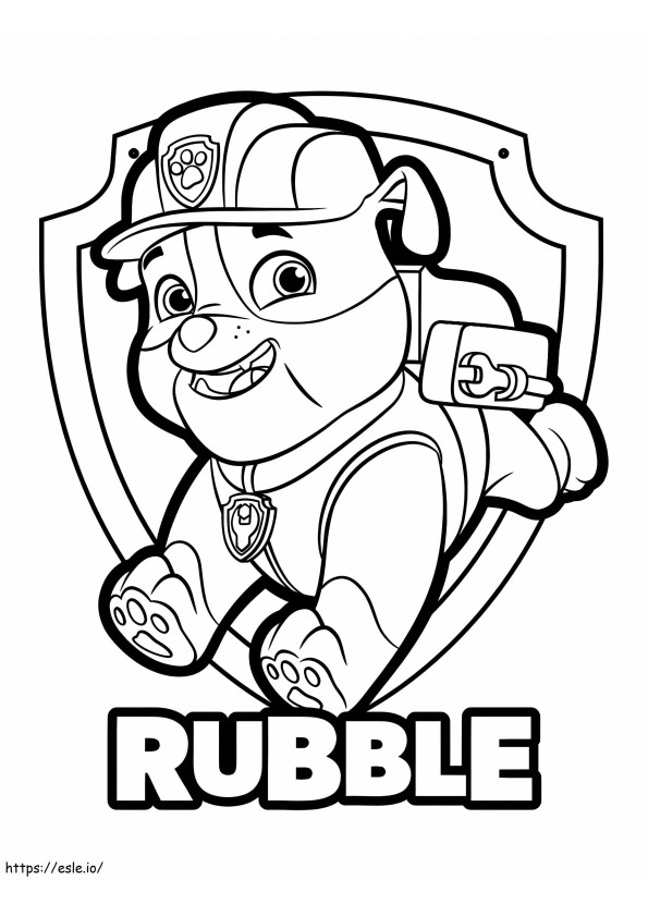 Paw Patrol Rubble 786X1024 coloring page