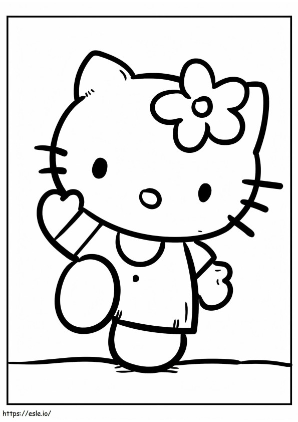 Hallo Kitty tekening kleurplaat