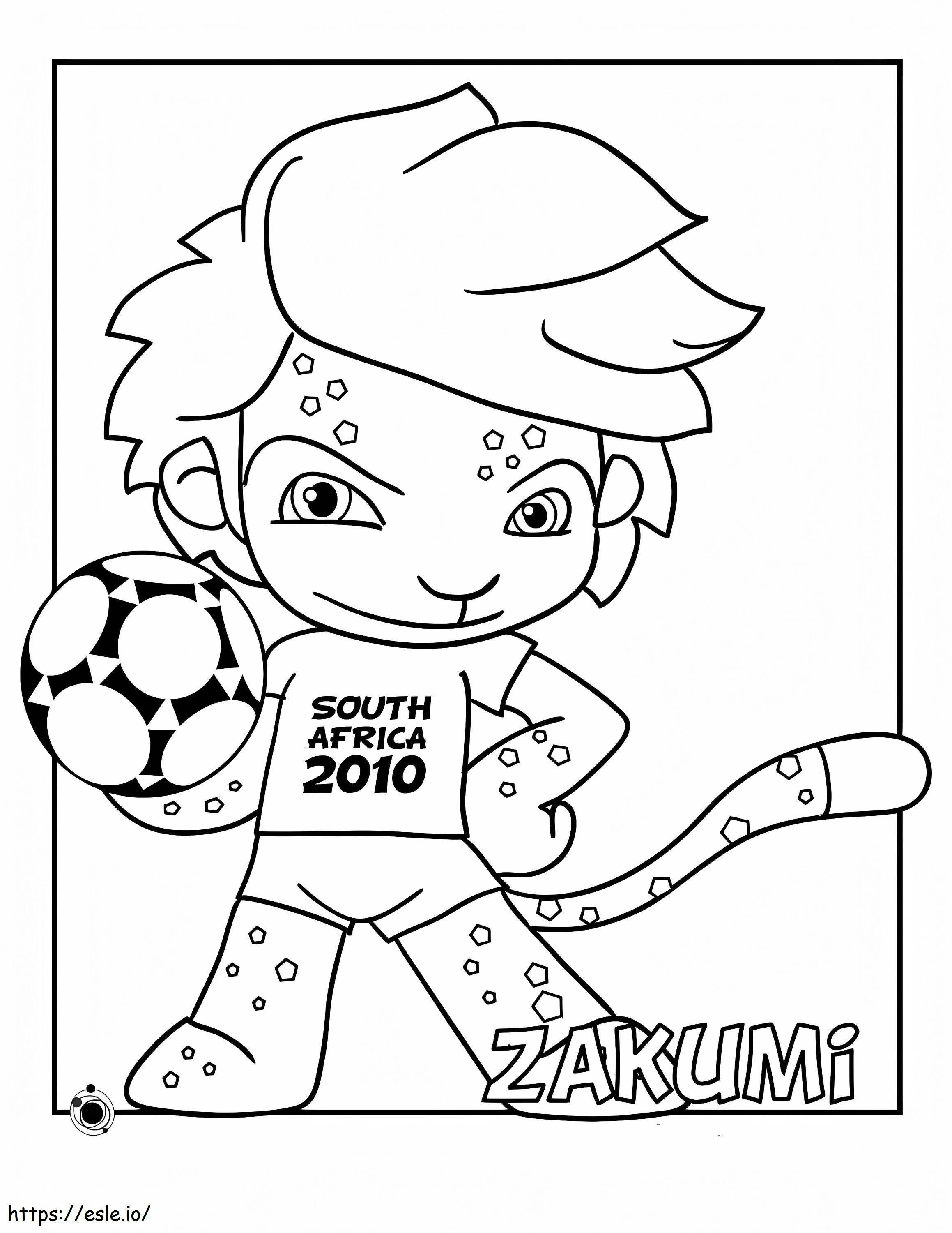 2010 年ワールドカップのマスコット ぬりえ - 塗り絵