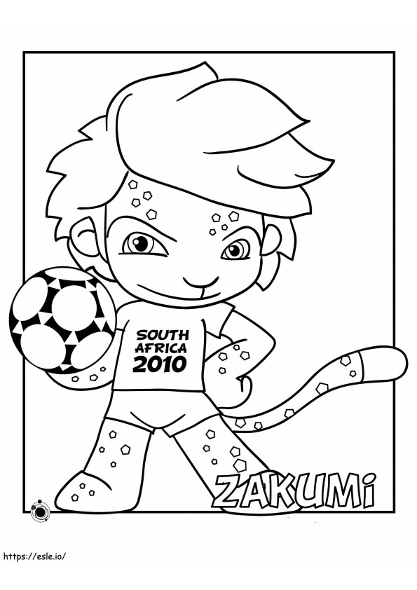 Mascota De La Copa Del Mundo 2010 para colorear