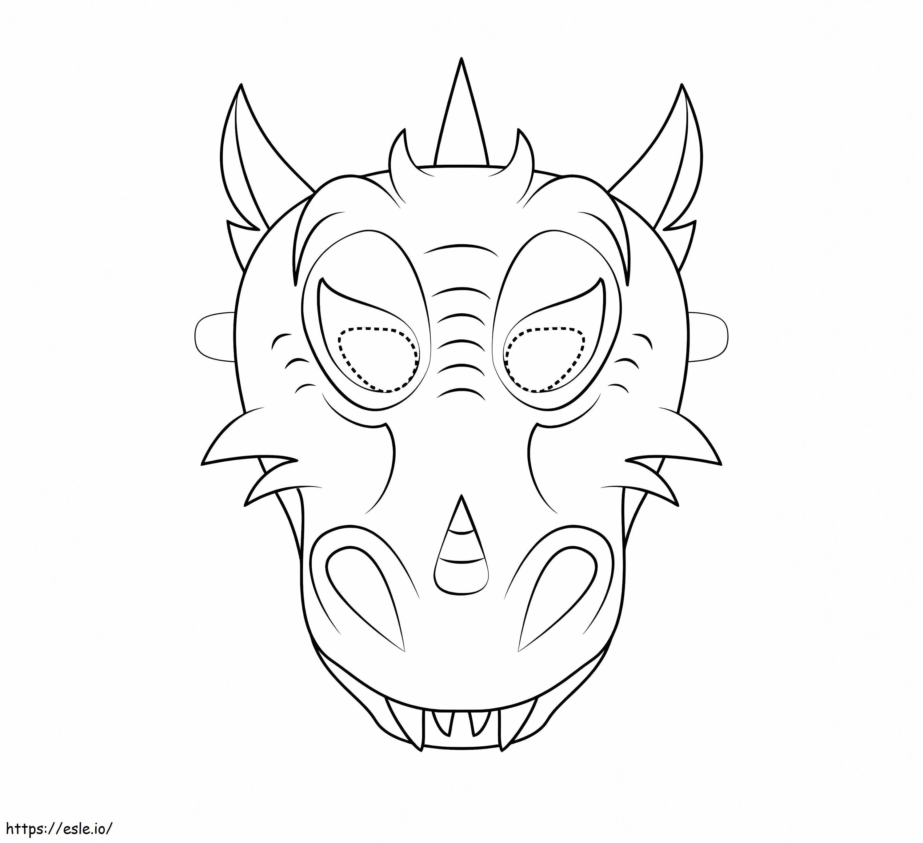 Máscara de dragón para colorear