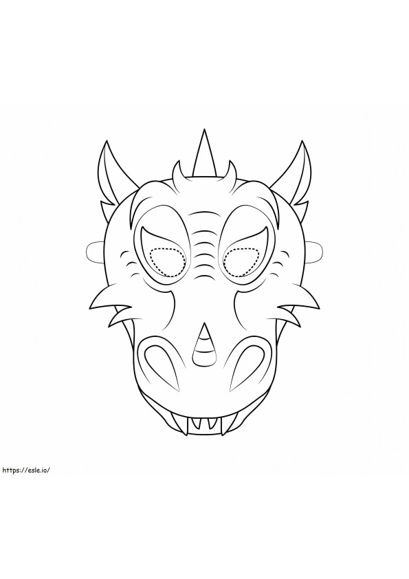 Máscara de Dragão para colorir