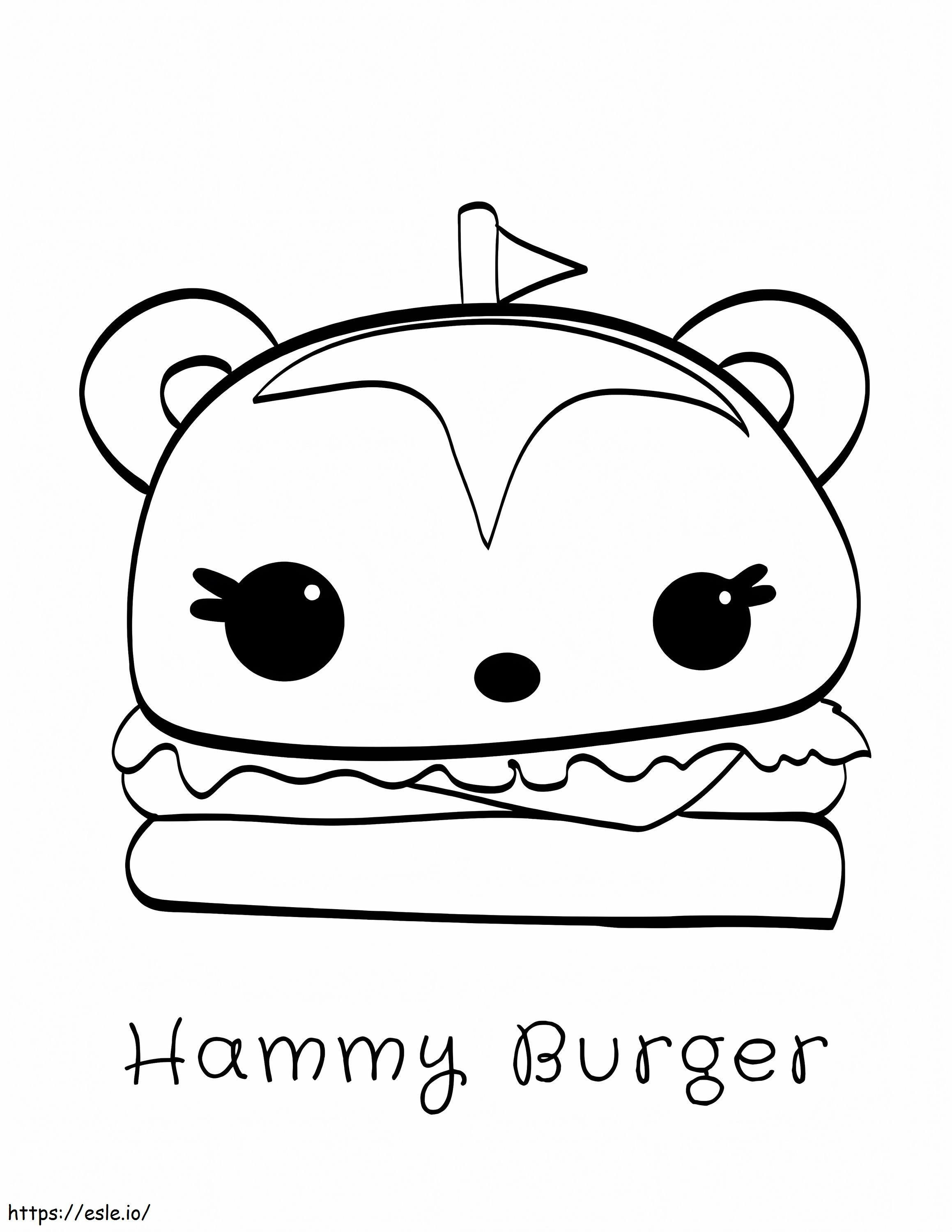 Hammy Burger bij Num Noms kleurplaat kleurplaat