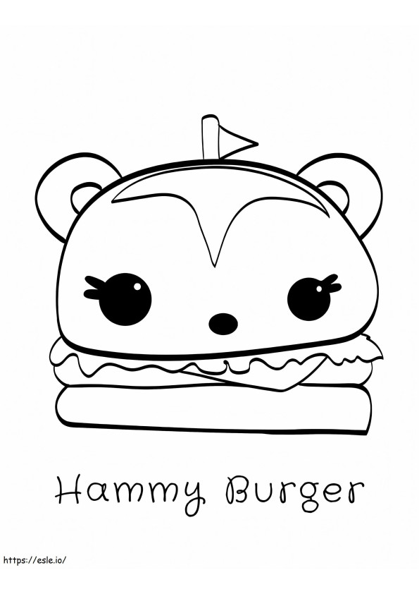 Hammy Burger w Num Noms kolorowanka