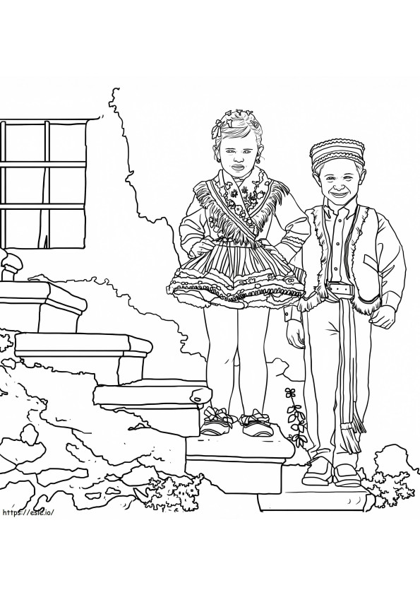 Croatian Folk Costumes coloring page