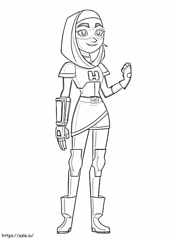 Zahra From Glitch Techs coloring page