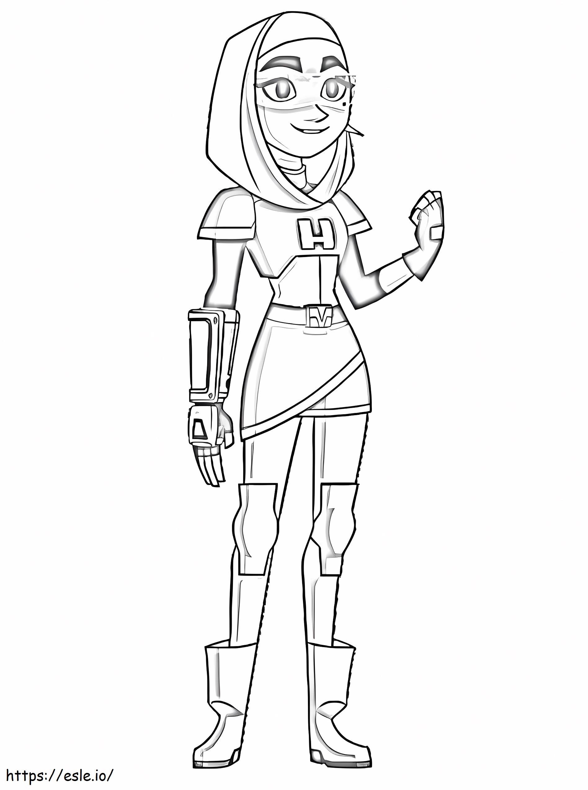 Zahra From Glitch Techs Coloring Page