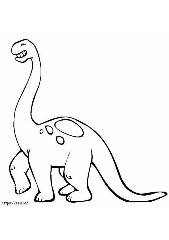 Brontosaurus yang menyenangkan Gambar Mewarnai