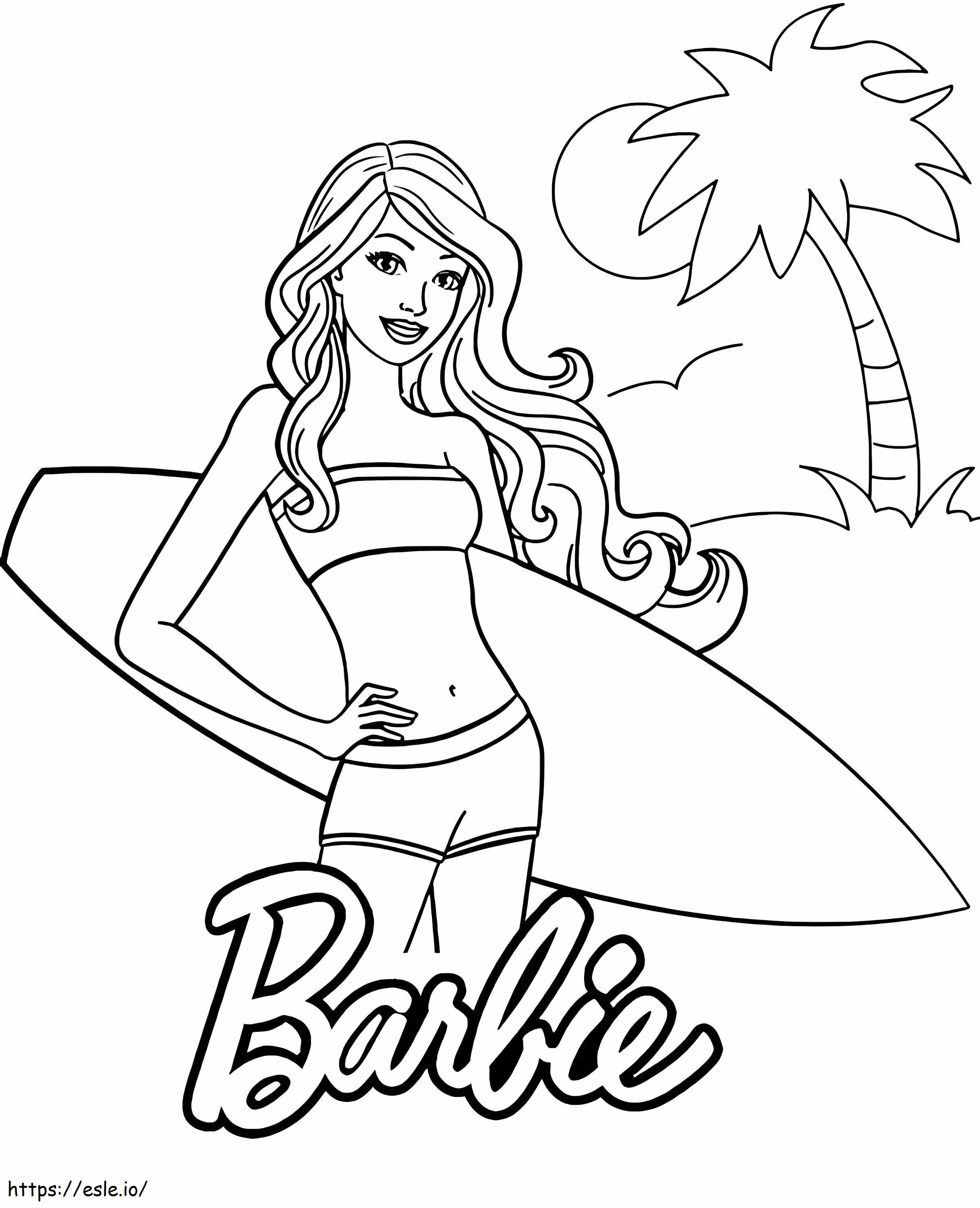 Coloriage Barbie en vacances à imprimer dessin