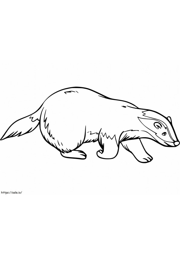 Adorable Badger coloring page