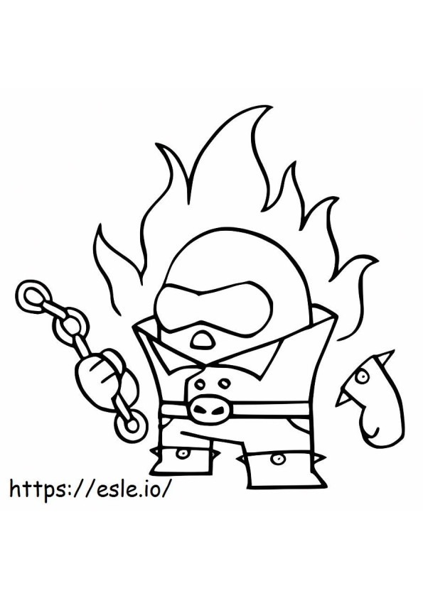 Among Us Ghost Rider Skin coloring page