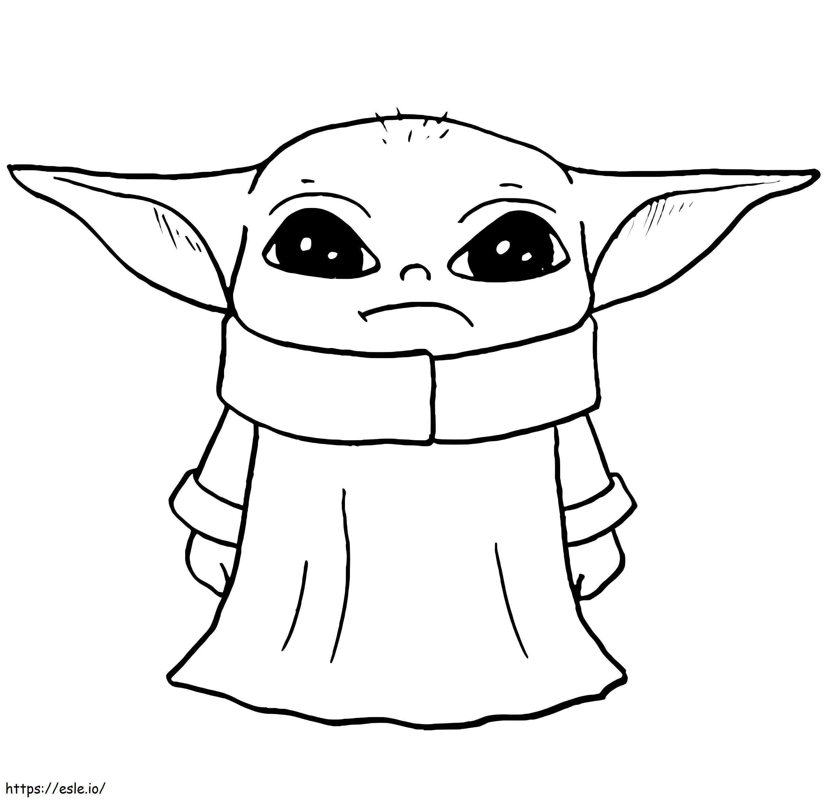 Coloriage Malheureux bébé Yoda à imprimer dessin