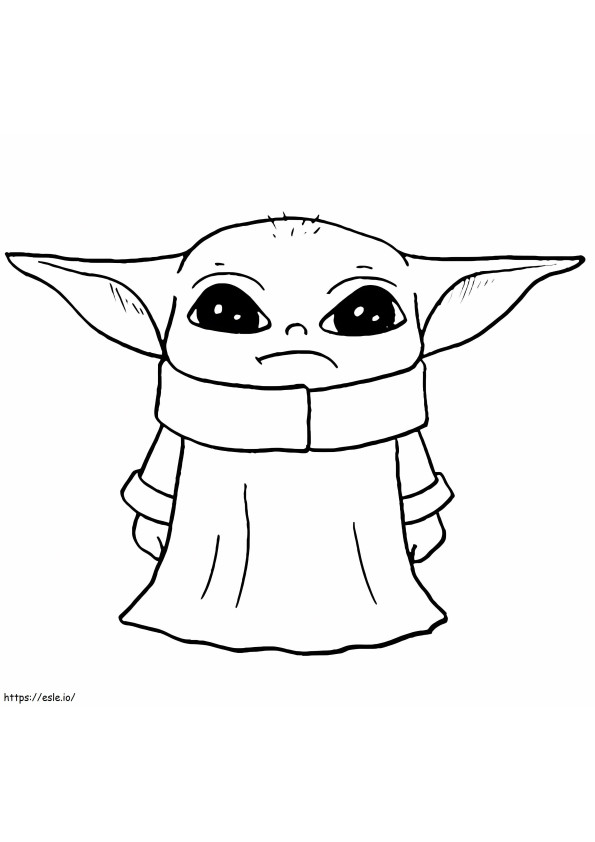 Coloriage Malheureux bébé Yoda à imprimer dessin